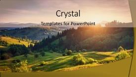  Presentation with green hills - Slide deck consisting of majestic sunset mountains landscape - beautiful green hills glowing background and a lemonade colored foreground