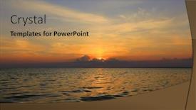  Presentation with sea water - Presentation theme consisting of majestic-sunset-over-sea-water background and a coral colored foreground