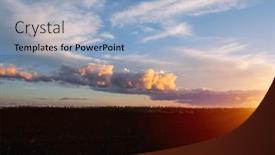  Presentation with earth land - Theme featuring majestic-sunset-with-cloudy-sky background and a  colored foreground