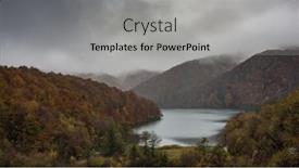  Presentation with foggy - Cool new PPT theme with majestic view of foggy landscape backdrop and a light gray colored foreground