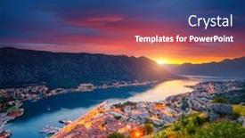  Presentation with kotor montenegro - Presentation theme enhanced with majestic-view-of-of-kotor background and a ocean colored foreground
