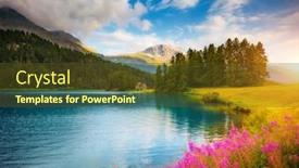  Presentation with pond - Beautiful slide set featuring majestic view of the azure pond champfer location place of resort silvaplana village swiss alps maloja pass switzerland europe perfect natural wallpaper background discover the beauty of earth backdrop and a tawny brown colored foreground