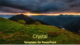  Presentation with street light view - Theme having majestic-view-of-the-mountains background and a tawny brown colored foreground