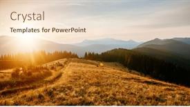  Presentation with magical - PPT theme featuring majestic-view-of-the-sunrise background and a  colored foreground