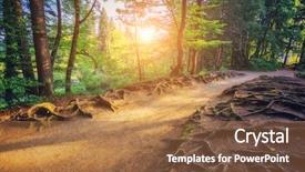  Presentation with croatia - Slide set having majestic view on bright path with sunny beams picturesque and gorgeous scene popular tourist attraction location famous resort plitvice lakes national park croatia europe beauty world background and a coral colored foreground