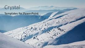  Presentation with snow day - Presentation theme having majestic-view-on-skiing-area background and a light blue colored foreground