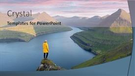  Presentation with lonely - Audience pleasing slide deck consisting of majestic-views-over-the-fjords backdrop and a lemonade colored foreground