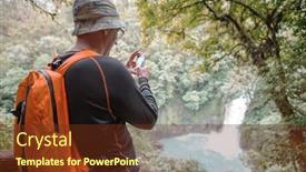  Presentation with tropical rainforest - Presentation theme featuring majestic-waterfall-in-the-rainforest background and a tawny brown colored foreground