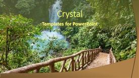  Presentation with tropical rainforest - Presentation theme consisting of majestic-waterfall-in-the-rainforest background and a tawny brown colored foreground