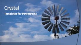  Presentation with deep blue - Presentation theme featuring deep blue sky and wispy background and a ocean colored foreground