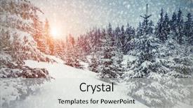  Presentation with winter wonderland - Presentation having majestic winter landscape glowing background and a light gray colored foreground