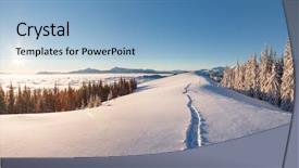  Presentation with winter scene - Slide set with majestic winter landscape glowing background and a light blue colored foreground