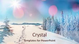  Presentation with winter scene - Audience pleasing presentation design consisting of majestic winter landscape glowing backdrop and a lemonade colored foreground