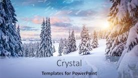  Presentation with earth day - Beautiful theme featuring majestic-winter-landscape-with-snowy backdrop and a light blue colored foreground