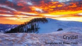  Presentation with winter scene - Audience pleasing slide set consisting of majestic winter trees glowing by sunlight dramatic and picturesque morning wintry scene place location carpathian national park ukraine europe beauty world warm toning effect happy new year backdrop and a seafoam green colored foreground