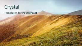  Presentation with filter - Slide deck enhanced with majestic yellow hills glowing by sunlight a day dramatic scene and picturesque picture location place carpathian ukraine europe beauty world soft filter vintage style instagram toning effect background and a sky blue colored foreground