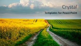  Presentation with earth land - Slide deck with majestic-yellow-rapeseed-field background and a light gray colored foreground