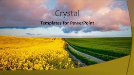  Presentation with earth land - Audience pleasing presentation design consisting of majestic-yellow-rapeseed-field backdrop and a coral colored foreground