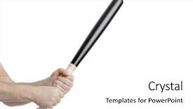  Presentation with baseball player - Presentation design with major challenges - baseball player swinging a baseball background and a white colored foreground