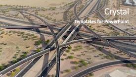  Presentation with united states - PPT theme featuring major interstate in the united background and a coral colored foreground