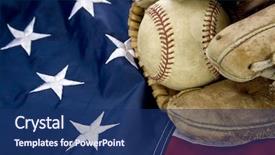  Presentation with baseball - Audience pleasing slide deck consisting of major league baseball with american backdrop and a navy blue colored foreground