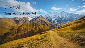  Presentation with mountain - PPT layouts consisting of major-mountain-range background and a light blue colored foreground