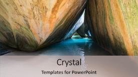  Presentation with virgin islands - Slides having houses over the transparent quiet sea water on a sunset maldives background and a gray colored foreground