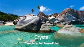  Presentation with virgin islands - Amazing slide deck having specimen - shooting of natural mineral rock backdrop and a dark gray colored foreground.