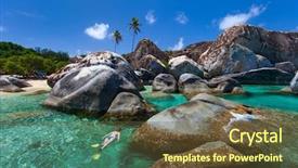  Presentation with virgin islands - Slide deck enhanced with major tourist attraction on virgin background and a tawny brown colored foreground