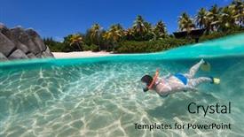  Presentation with virgin islands - Theme enhanced with major tourist attraction on virgin background and a seafoam green colored foreground