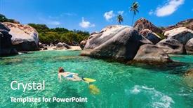  Presentation with virgin islands - PPT theme with major tourist attraction on virgin background and a teal colored foreground