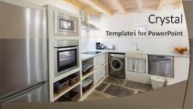  Presentation with kitchen - PPT theme with majorca balearic kitchen indoor house in balearic islands mediterranean architecture of mallorca background and a soft green colored foreground