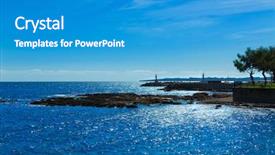  Presentation with spain - Colorful slide set enhanced with majorca cala bona beach son servera mallorca in balearic islands of spain backdrop and a teal colored foreground