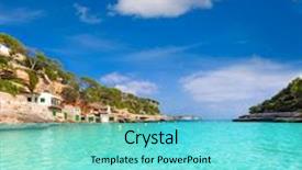  Presentation with island - PPT layouts consisting of majorca cala llombards santanyi beach in mallorca balearic island of spain background and a seafoam green colored foreground