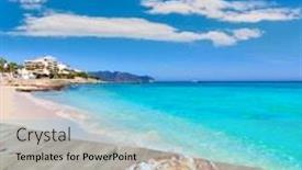  Presentation with beach - Slide deck having majorca-cala-millor-beach-son background and a  colored foreground
