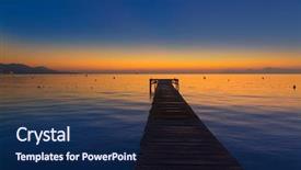  Presentation with sunrise - PPT layouts featuring majorca muro beach sunrise in alcudia bay mallorca at balearic islands of spain background and a navy blue colored foreground
