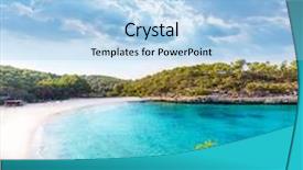  Presentation with beach - Slide deck consisting of majorca-samarador-beach-amarador background and a light blue colored foreground