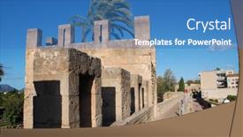  Presentation with island resort - Amazing theme having majorca-spain-november-12-2019 backdrop and a teal colored foreground