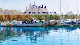  Presentation with marina - Audience pleasing presentation design consisting of majorca with cathedral church backdrop and a sky blue colored foreground