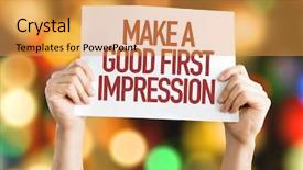  Presentation with first impression - Slide set enhanced with make a good first impression background and a gold colored foreground
