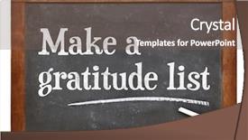  Presentation with gratitude - Beautiful PPT layouts featuring make a gratitude list - inspirational backdrop and a tawny brown colored foreground