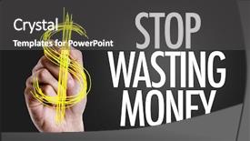  Presentation with stop - Beautiful presentation theme featuring make budget - hand writing the text stop backdrop and a dark gray colored foreground