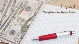  Presentation with next - Beautiful slide set featuring make budget - various dollar notes next backdrop and a  colored foreground