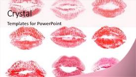  Presentation with lipstick - Slide deck consisting of make difference - different lipstick prints of women background and a lemonade colored foreground