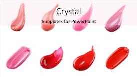  Presentation with blush brushes lip gloss - Theme with make difference - samples of different color lip background and a lemonade colored foreground