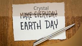  Presentation with earth day - Amazing slides having make-everyday-earth-day-inspirational backdrop and a coral colored foreground