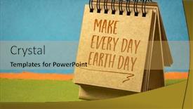  Presentation with inspirational abstract - Slide deck enhanced with make-everyday-earth-day-inspirational background and a yellow colored foreground