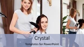  Presentation with beauty salon - Colorful presentation enhanced with fresh ideas creative think design backdrop and a light gray colored foreground