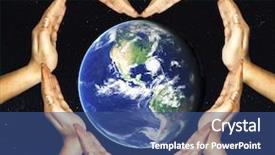  Presentation with hands the shape of a heart - Cool new PPT layouts with make heart shape and earth backdrop and a ocean colored foreground