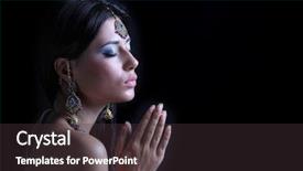  Presentation with black woman praying - Presentation design having woman hands in light teal background and a light blue colored foreground.